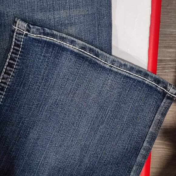 Platinum Plush jeans low rise straight leg darker blue women's size 21 - Picture 11 of 14